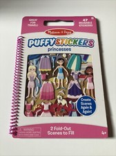 NEW Melissa  Doug Puffy Stickers Princesses 2 Scene Fold-Out Reusable NEW 