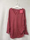 Long Sleeve Scoop Neck Side Shirred Maternity T-Shirt by Ingrid & Isabel Sz XL