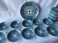 Old Imari arabesque pattern Japanese tableware set (large plate 5 small plates 5