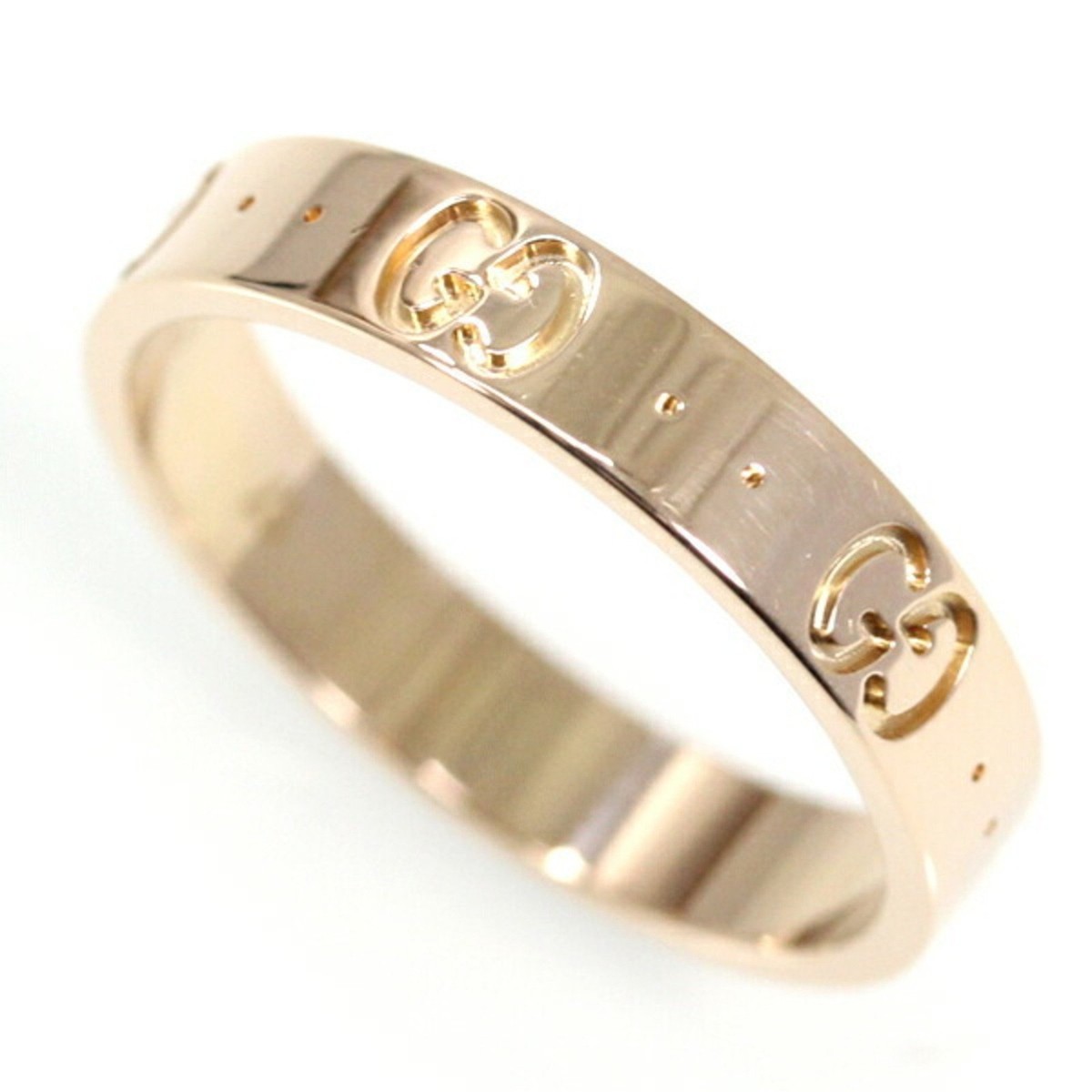 GUCCI K18PG リング Gucci Ring Icon K18 PG Pink Gold GG Engraved 17 GUCCI Men's