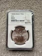 1985 MO MEXICO LIBERTAD NGC MS66 1 OZ SILVER ONZA