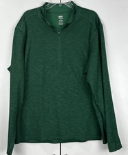 REI Co-Op Active Pursuits 1/4 Zip Mens 2XL Green Stretch Comfort EZ Care