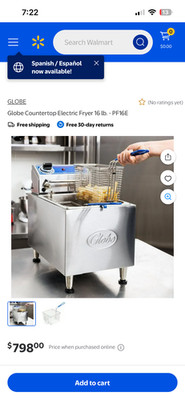 Chefmate by Globe PF16E Electric Countertop Commercial Fryer - 16 lb Oil Capacit