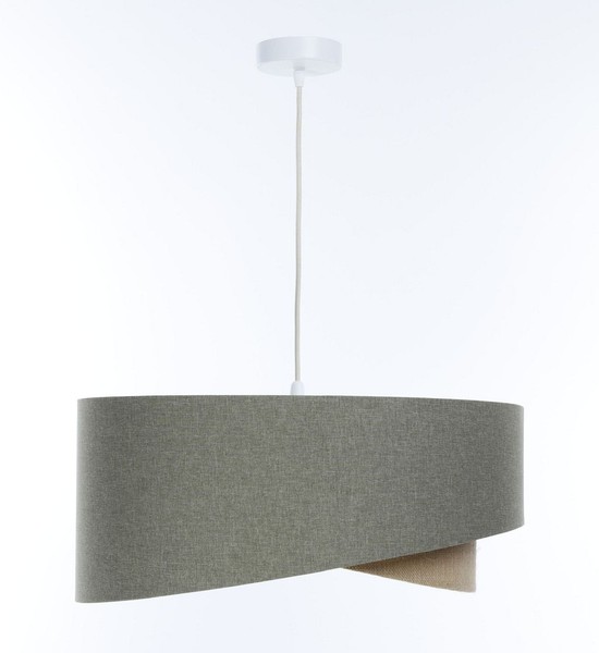 HäNgeleuchte HäNgelampe Modern GrüN Beige E27 Rund Ø 50 Cm Stoff Wohnzimmer-image