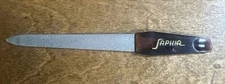 Vintage SAPHIR NAIL FILE Shaping & Finishing Pocket Size 4 1/4” Brown Handle