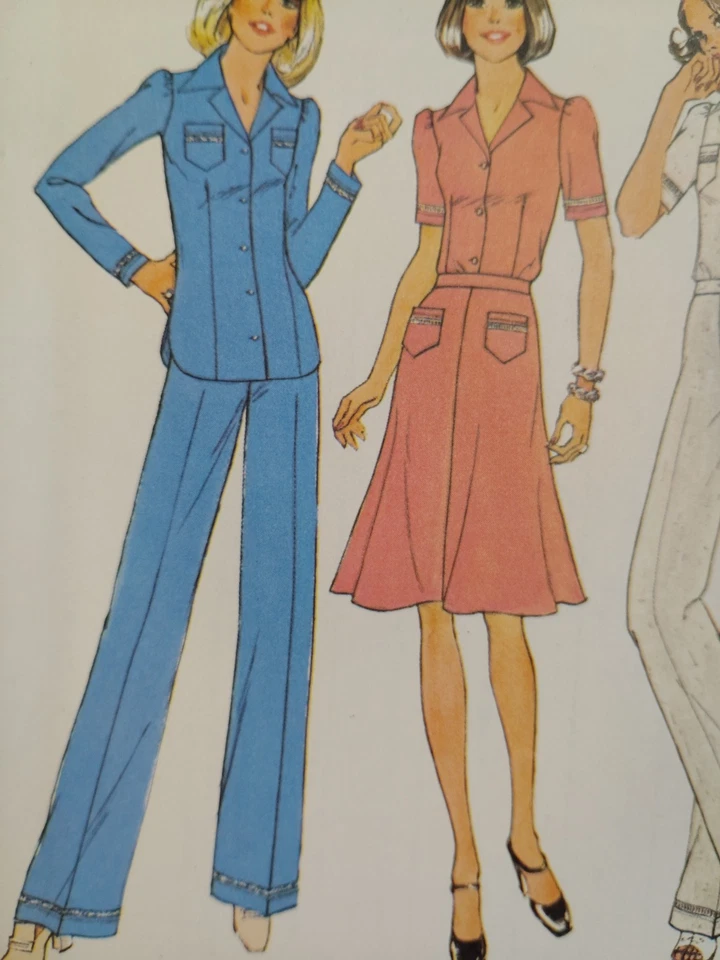 Simplicity 6860 Dress Top Pants Sewing Pattern Ladies 14 UC VTG Western Pockets - Image 2 of 4