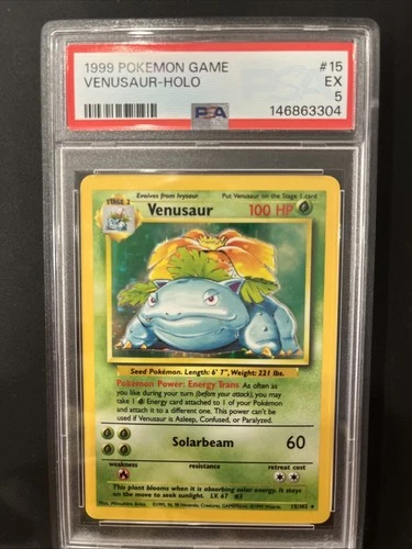 1999 Pokémon Venusaur  Holo  15/102 PSA 5