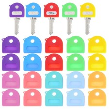 20 Pack Key Identifier Caps for House Keys, Plastic Soft Rubber Key Labels, M...