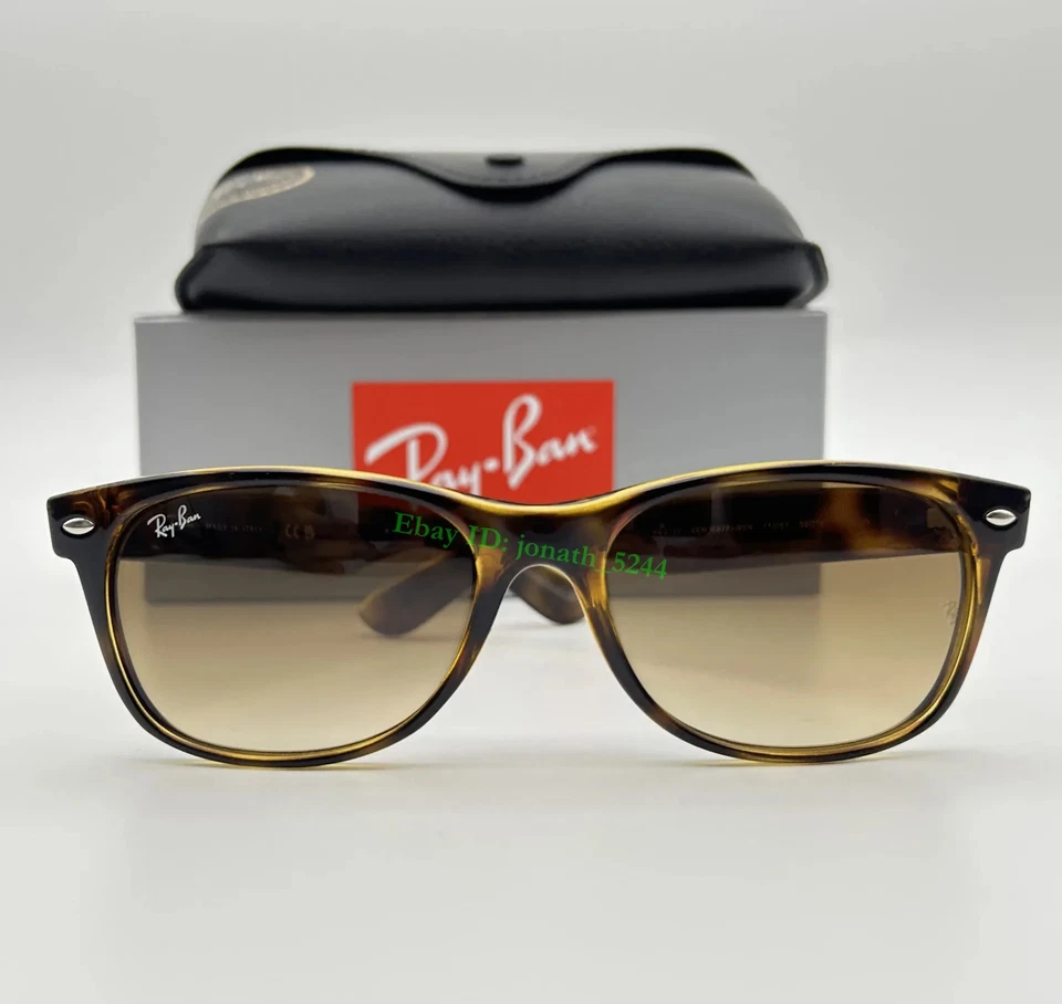Óculos de sol Ray-BanRB2132 NewWayfarer 55mm armação Havana marrom claro lente gradiente - Imagem 2 de 4