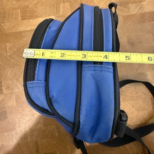 Nintendo DS Backpack Carrying Case Blue & Black Zippered Bag w/ Straps - Picture 9 of 11