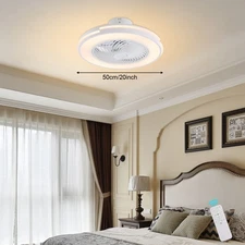 20" Modern Ceiling Fan with LED Light Chandelier Fl h Mount Lamp Remote Control