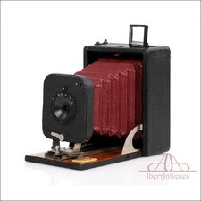 Antike klappbare Plattenkamera 6 × 9. Guter Zustand. Circa 1900