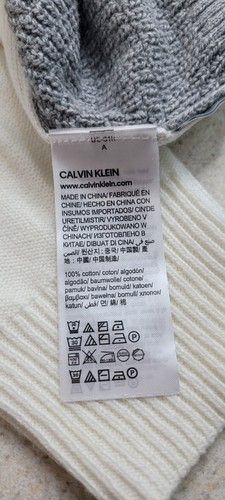 Calvin Klein White And Gray men sweater 1/2 Zipper size M - Picture 4 of 8