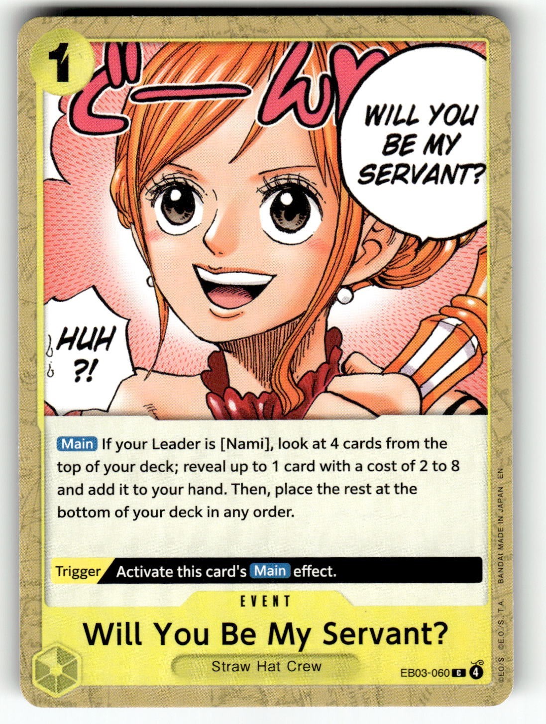 Extra Booster: One Piece Heroines Edition Card EB03-060 Will You Be My Servant?