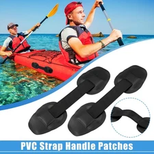 2pcs Universal PVC Kayak Seat Strap Patches Carry Grab Handle for Canoe Black