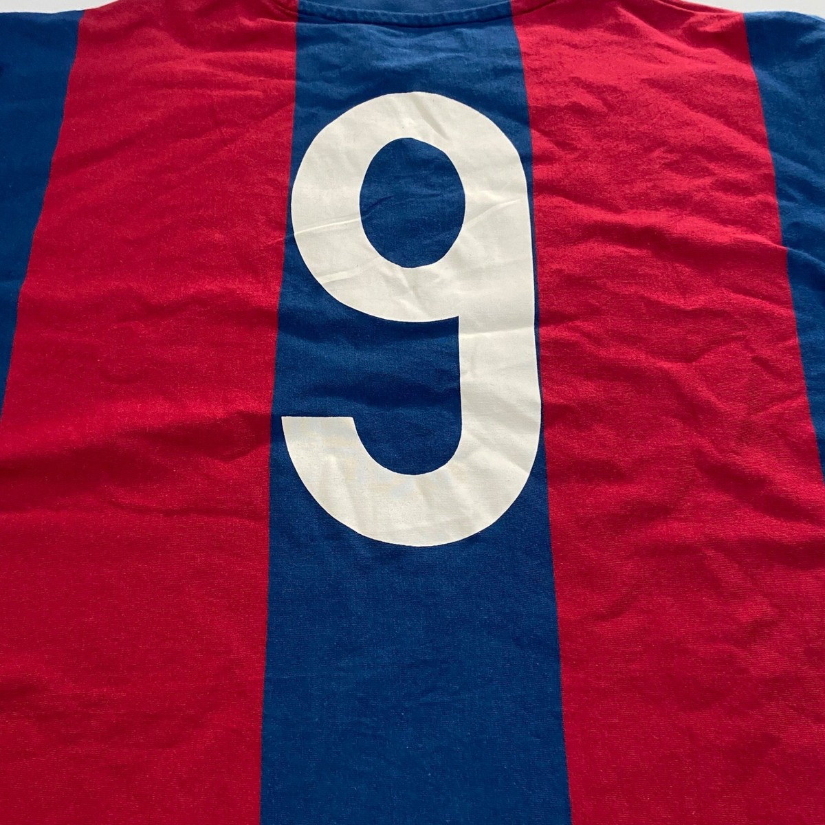 FC Barcelona Johan Cruyff Legacy Shirt Size L Red Blue Striped #9