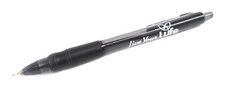 100 Lot Misprint Click Pens MAXGLIDE Hub Pen: BLACK Barrel Thick Rubber Grip
