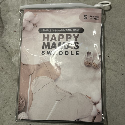 -NEW- Happy Mamas Swaddle Beige Size Small 7-17 lbs.