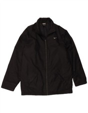 NIKE Mens Graphic Padded Jacket UK 39/41 Medium Black Nylon YZ02