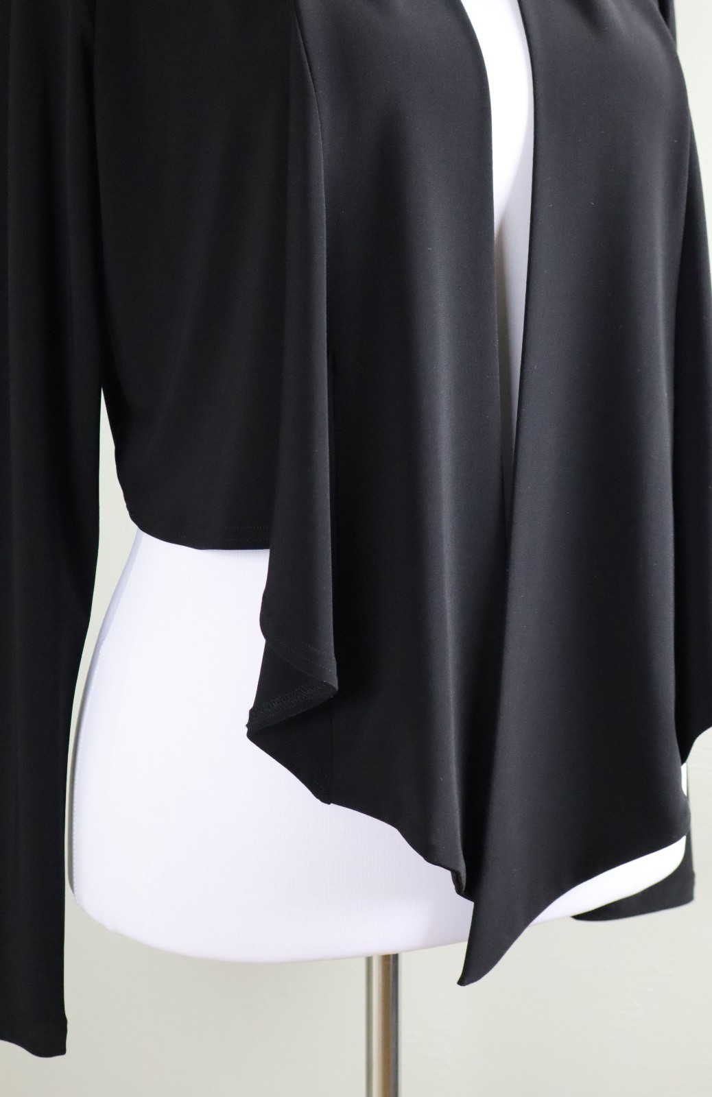 SYMPLI $190 Solid Black Stretch Draped Open Cropp… - image 3