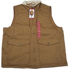 WP WEATHERPROOF Men's XL Tan Sherpa Collar Full-Zip Workwear Vest