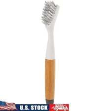 Eco-Friendly Cleaning Brush Tough Scraper Bamboo Handle Dirt Grout Sinks New