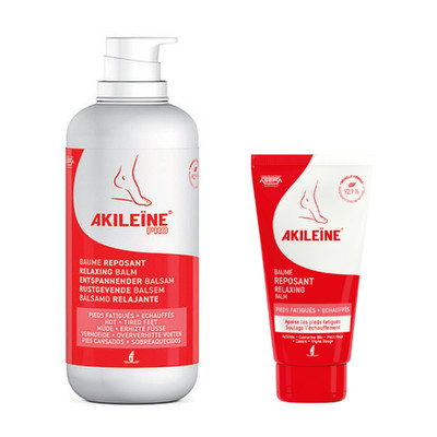 Akileine Red Relaxing Balm kühlt & beruhigt, geschwollene, müde & heiße Füße, 75/500ml