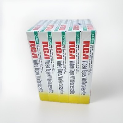 RCA Blank VHS Tapes CT-120H 6-Hour Hi-Fi Premium Sealed 5-Pack Video Cassette