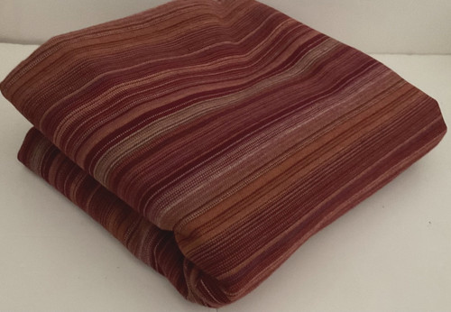 Heavy Cotton Blend Woven Shower Curtain Rust & Gold Stripes 71" x 71"