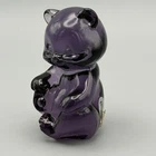 Vintage Fenton Glass Bear Amethyst Purple Violet 2 3/4" Sitting Seated Figurine