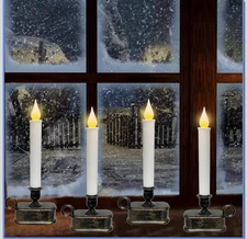 🔥 4-Pack Window Candles with Sensor Dusk to Dawn, 1 Light-4 Pack, Bronze