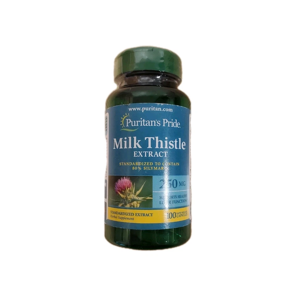 2x Extrato de Cardo Milk Thistle Puritan’s Pride 250mg 100 Cápsulas Suporte ao Fígado EUA - Imagem 3 de 4