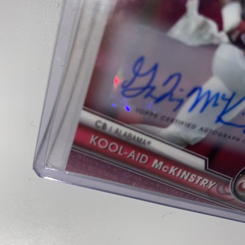 2023 Bowman U Chrome Fuchsia Refractor Auto /150 Kool-Aid McKinstry NOLA SAINTS - Picture 4 of 9