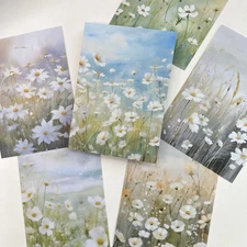 Daisy Field Background Stickers Washi Paper Junk Journal Collage Scrapbooking