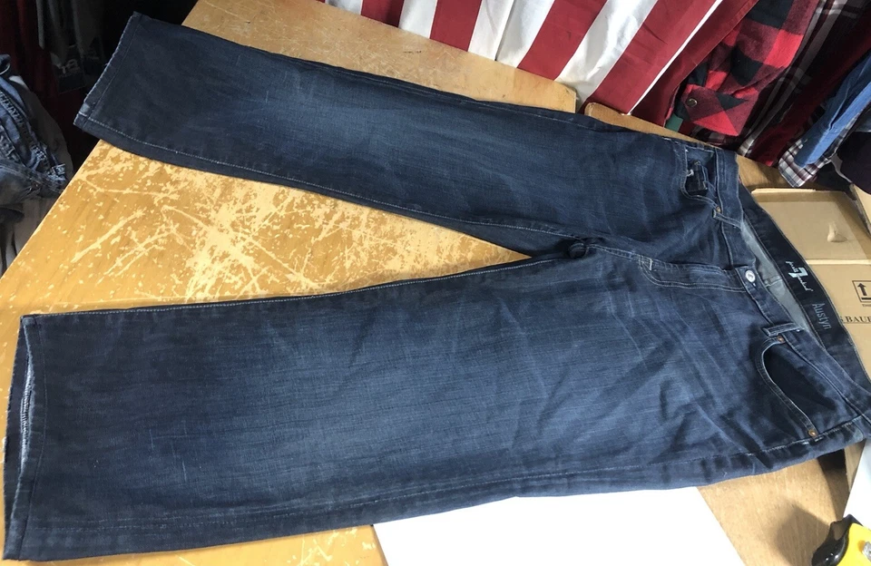 7 For All Mankind Austyn Relaxed Dark Wash Stretch Jeans Mens 40S 40x26 Short - Image 2 of 4