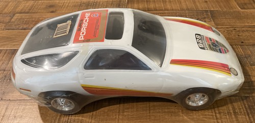 Vintage ESTRELA PORSCHE 928 plastic toy car White sunroof 16” L Huge NEW SEALED - Picture 5 of 10