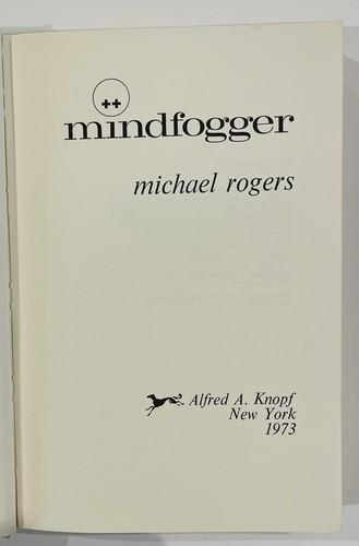 Mindfogger by Michael Rogers 1st Edition stated HC DJ Borzoi Knopf Inscribed - Picture 13 of 20