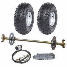 29" Go Kart Rear Live Axle Kit Brake Assembly Sprocket 6" Wheels Drift Trike ATV