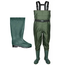 Waterproof Chest Waders Fly Fishing Hunting Stocking Foot Wader Pants with Boots
