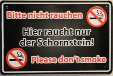 21)  Blechschild 19 x 12,5 cm Bitte nicht rauchen... Schild B&uuml;ro Geschenk