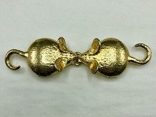 Vintage 1974 Mimi di N Gilt MICE Belt Buckle Mouse /b