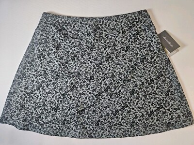 Eddie Bauer Kacey Skirt Womens XL Green Navy Floral Design Stretch Fabric NEW