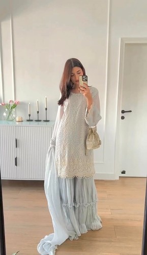 Pakistani sharara suits Salwar Kameez Readymade Sharara dress for EID Pakistani - Picture 5 of 6