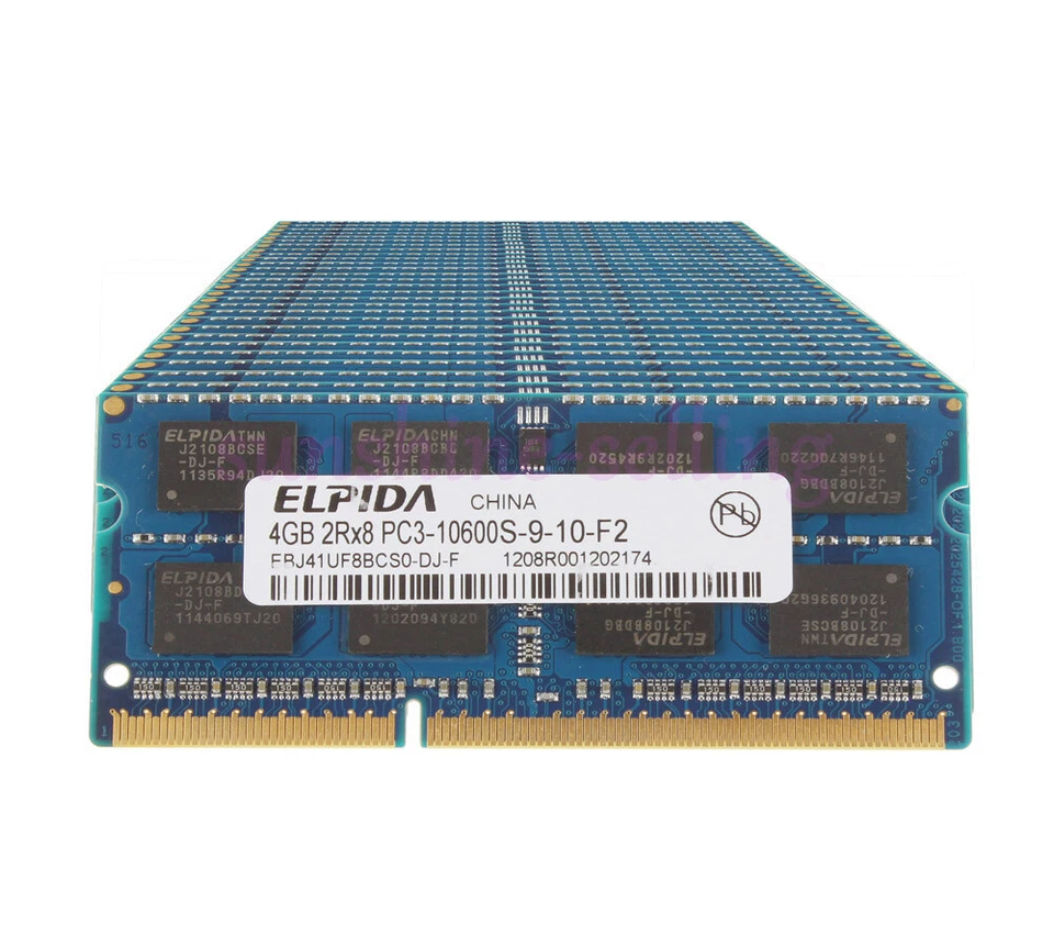 40GB 10pcs Elpida 4GB 2Rx8 PC3-10600 Memory SO-DIMM Laptop DDR3 1333Mhz CL9 RAM - Image 2 of 4