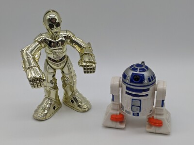 STAR WARS Jedi Force C3PO R2D2 Action Figure Lot 2004 Hasbro