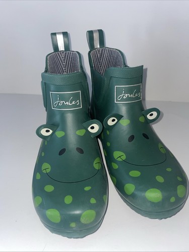 Joules Welly Wellibob Rain Boots Size 13 Green Frog New