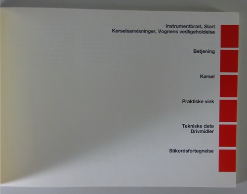 Instruktionsbog Mercedes-Benz W124 Limousine / C124 Coupé Stand 2/1987 - Dänisch - Bild 2 von 3