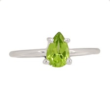 Natural Peridot 925 Sterling Silver Ring Jewelry s.8 CR68790