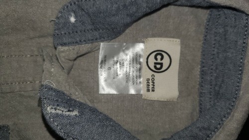 Camicia denim rame manica lunga con bottoni taglia 6 - Foto 3 di 3