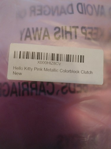 NWT Hello Kitty Pink Metallic Colorblock Clutch Purse. - Picture 4 of 4